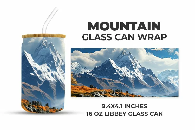 Mountain Glass Can Wrap