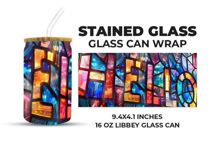 Hello Stained Glass Glass Can Wrap