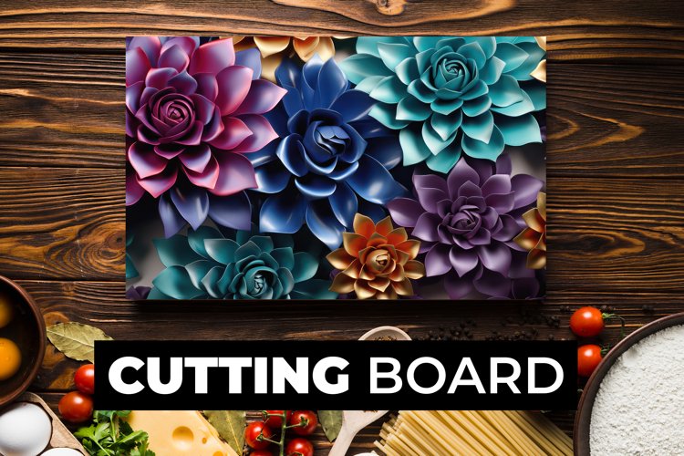 3D Flowers Cutting Board Sublimation example image 1