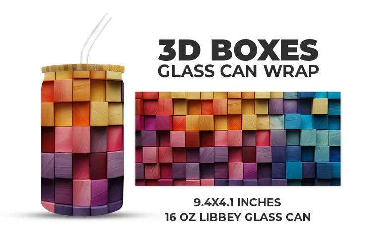 3D Boxes Glass Can Wrap