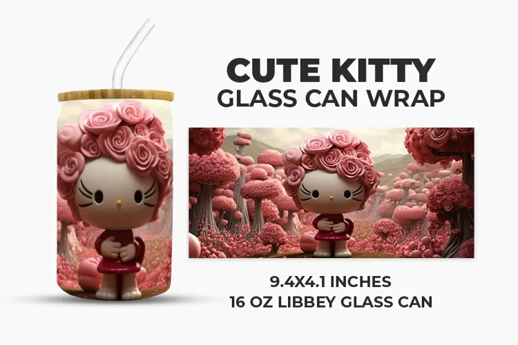 Cute Kitty Glass Can Wrap