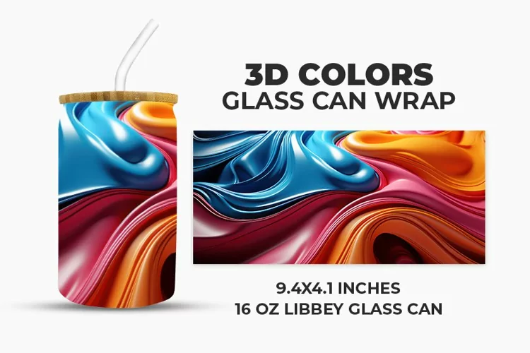 3D Colors Glass Can Wrap
