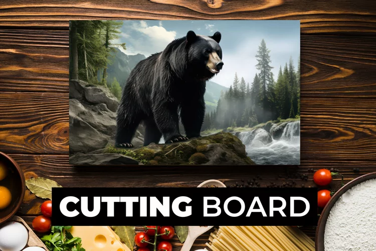 Black Bear Cutting Board Sublimation