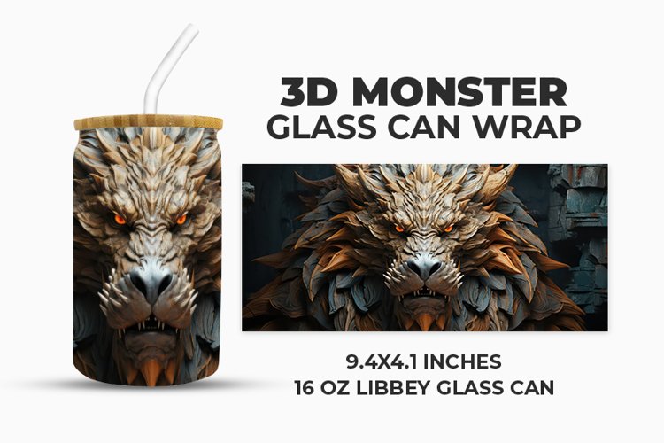 3D Dragon Glass Can Wrap example image 1