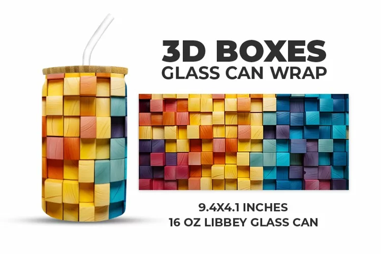 3D Boxes Glass Can Wrap