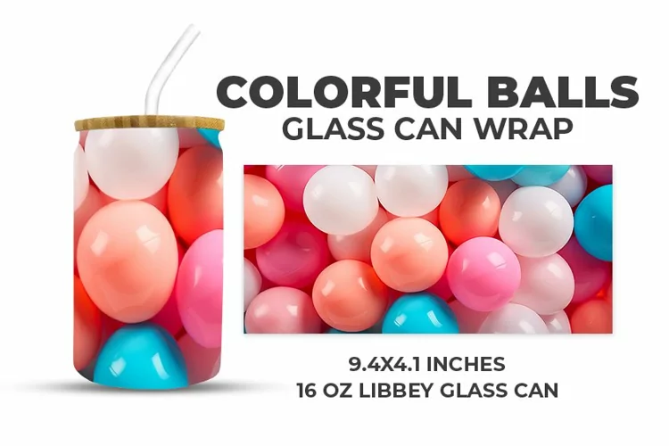 Colorful Balls Glass Can Wrap