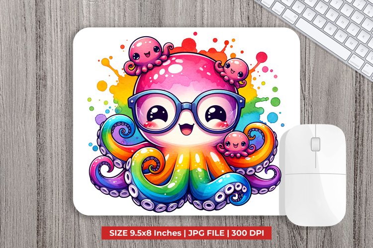 Octopus Mouse Pad Sublimation example image 1
