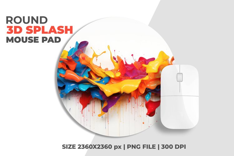Colorful Splash Round Mouse Pad example image 1