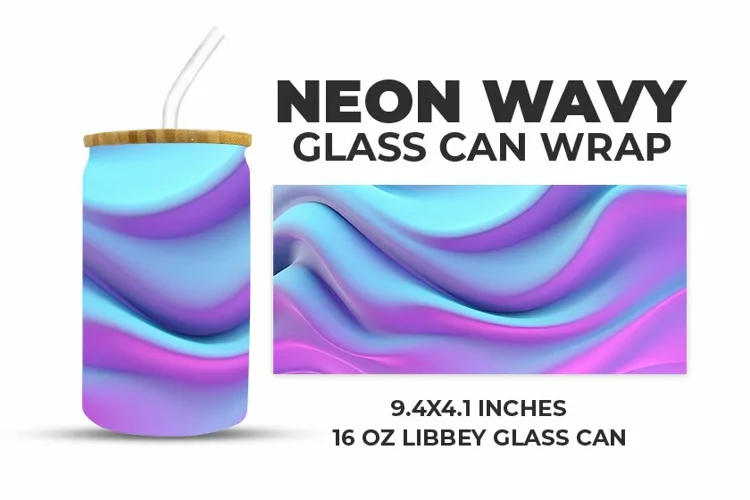 Neon Wavy Glass Can Wrap