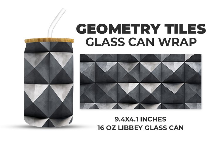 Geometry Tiles Glass Can Wrap