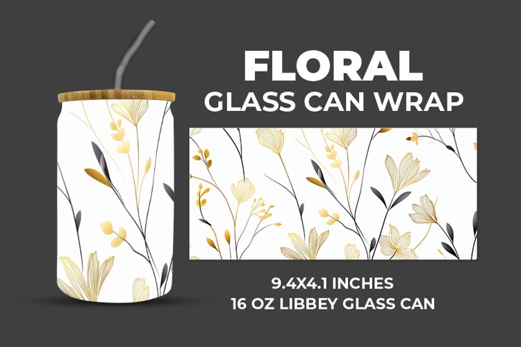 Floral Glass Can Wrap example image 1