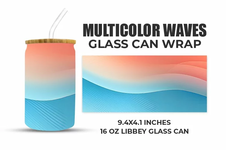 Multicolor Waves Glass Can Wrap