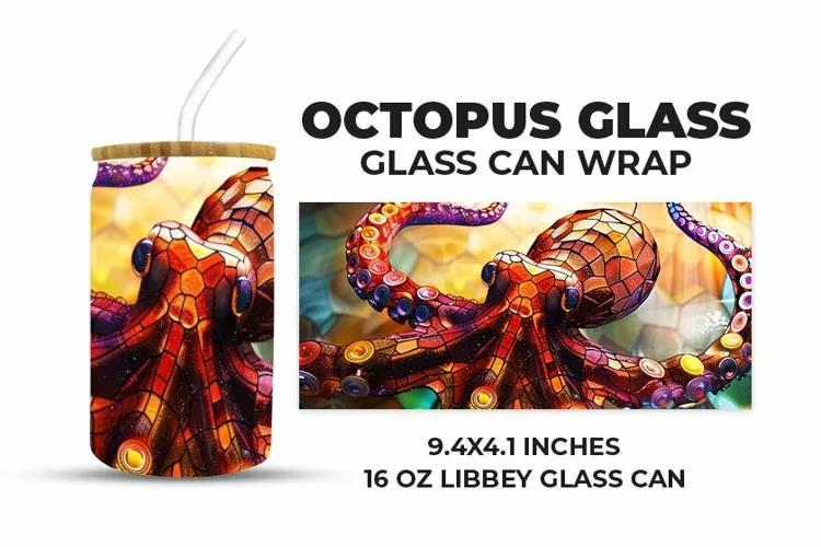 Octopus Glass Glass Can Wrap