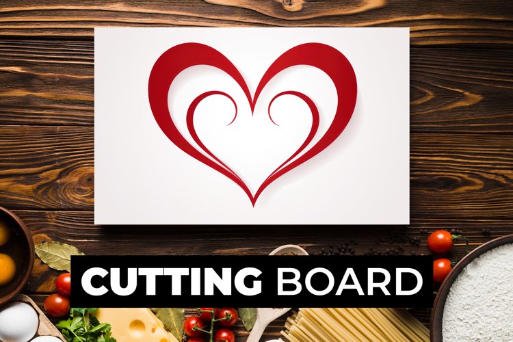 Red Heart Cutting Board sublimation example image 1