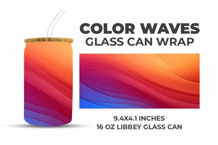 Color Waves Glass Can Wrap