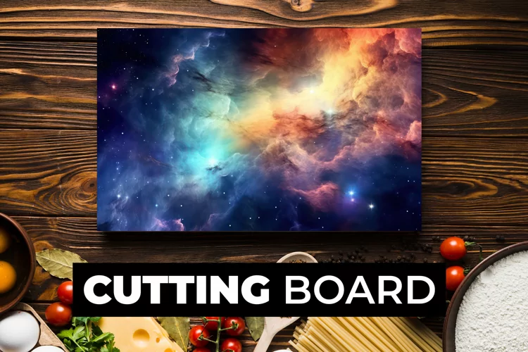 Colorful Galaxy Cutting Board sublimation