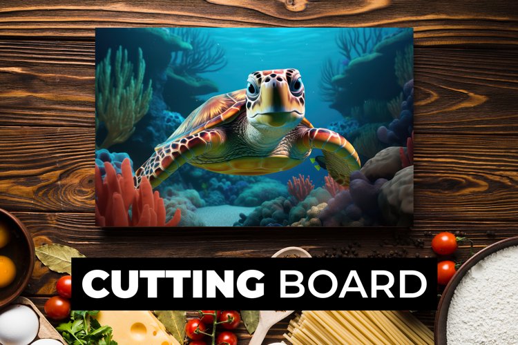 Turtle Cutting Board Sublimation example image 1