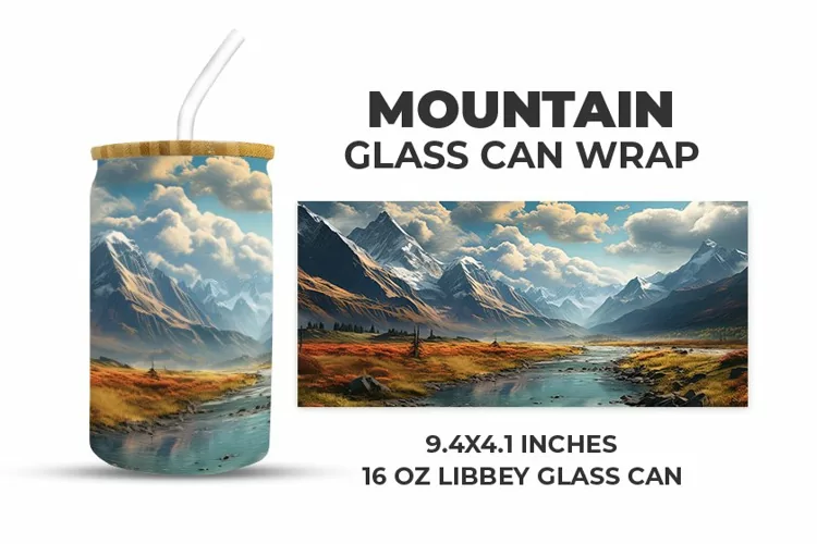 Mountain Glass Can Wrap