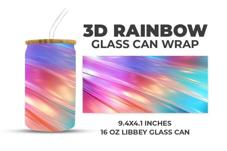 3D Rainbow Glass Can Wrap example image 1