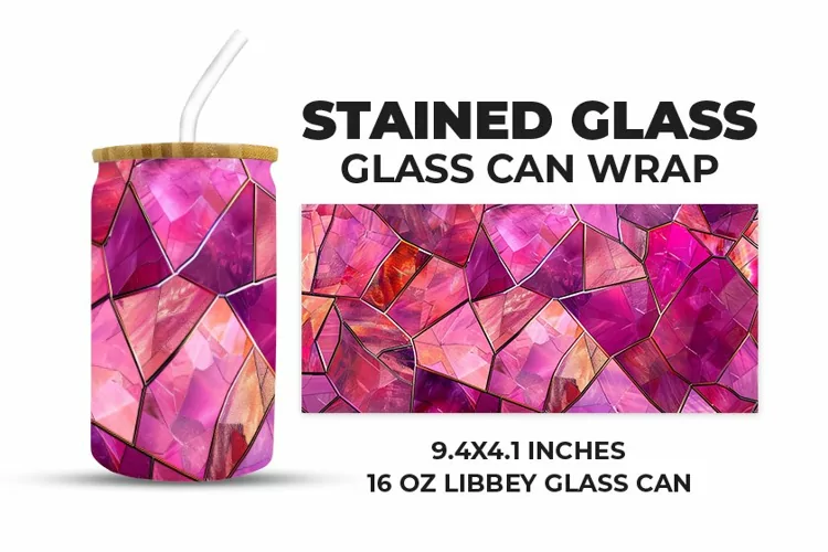 Pink Stained Glass Glass Can Wrap