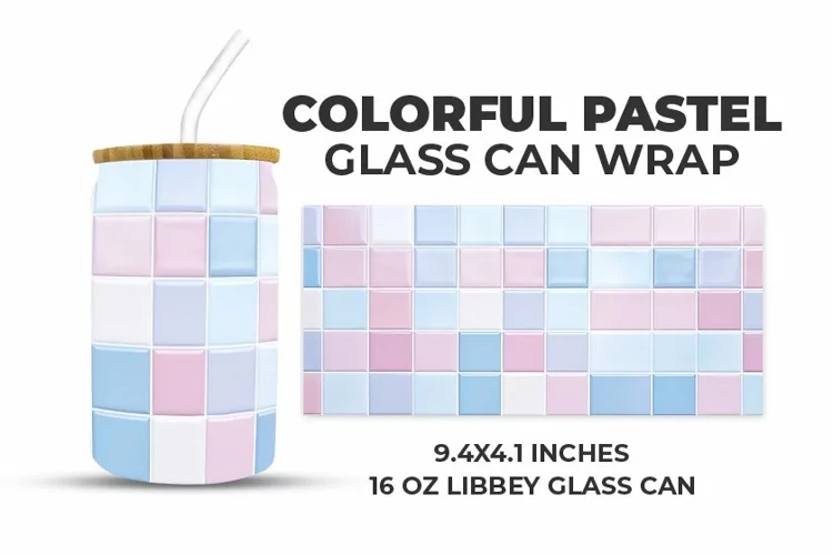 Colorful Pastel Glass Can Wrap