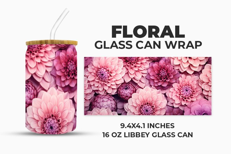 Floral Glass Can Wrap example image 1
