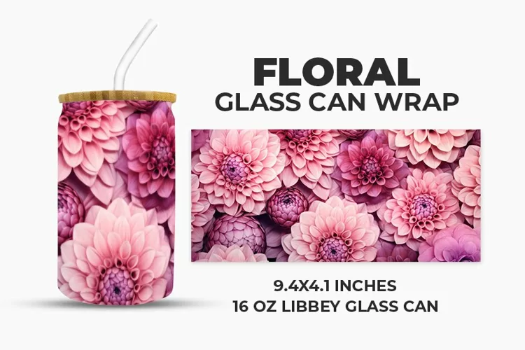 Floral Glass Can Wrap