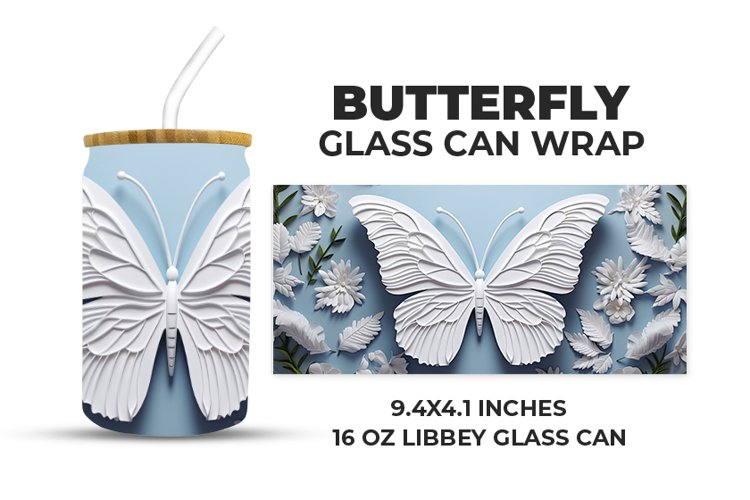 Butterfly Glass Can Wrap example image 1