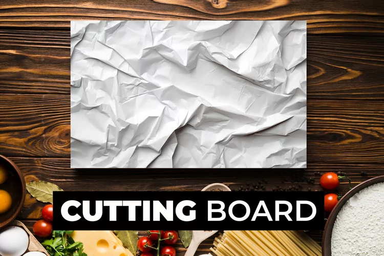 Crumpled White Paper Cutting Board sublimation