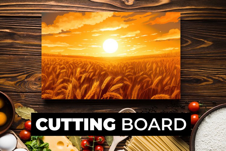 Golden Wheat Field Cutting Board sublimation