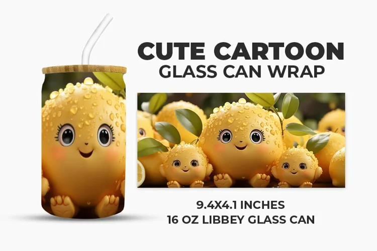 Cute Cartoon Glass Can Wrap