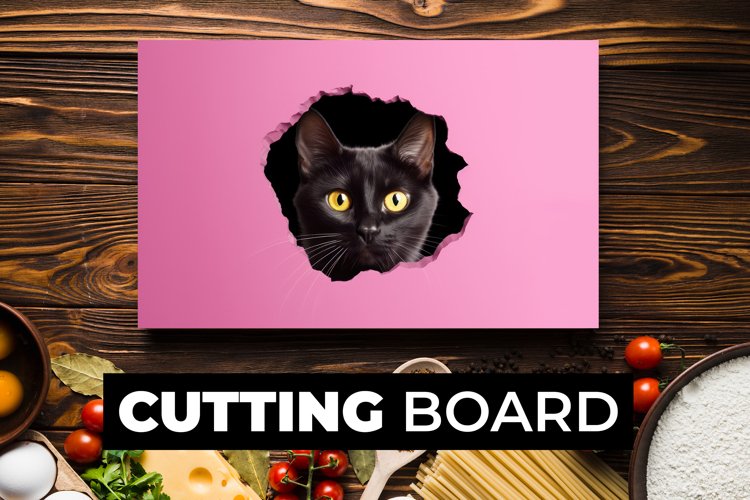 Cat Cutting Board sublimation example image 1