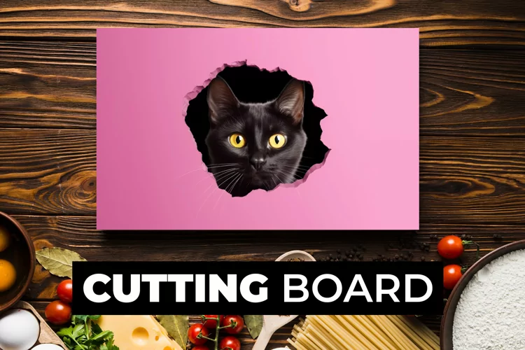 Cat Cutting Board sublimation