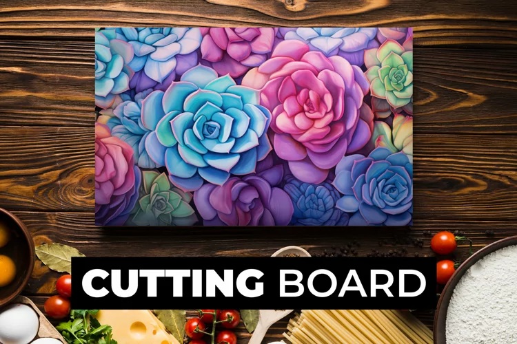 Colorful Flower Cutting Board Sublimation