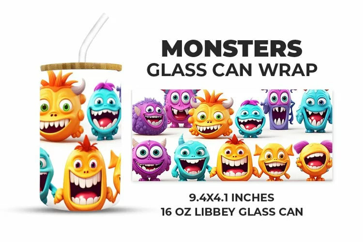 Monsters Glass Can Wrap