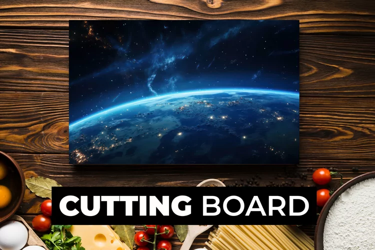 Earth At Night Cutting Board sublimation