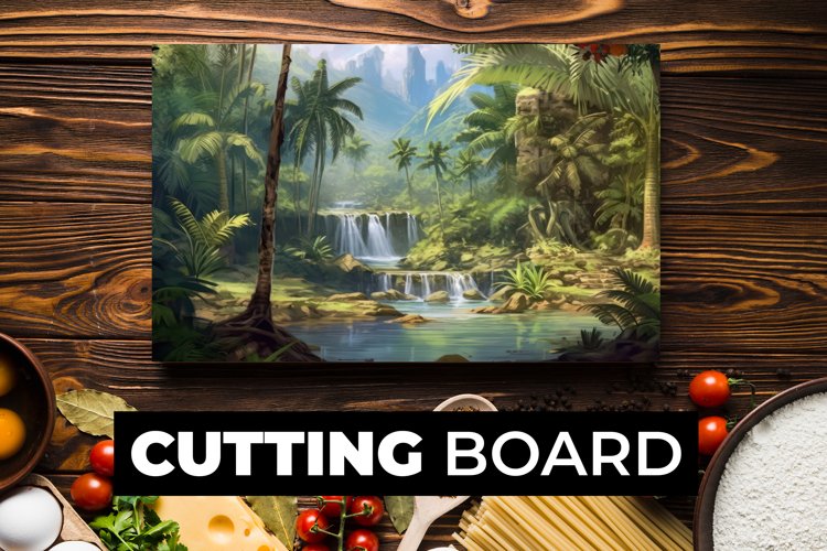 Watercolor Nature Cutting Board Sublimation example image 1