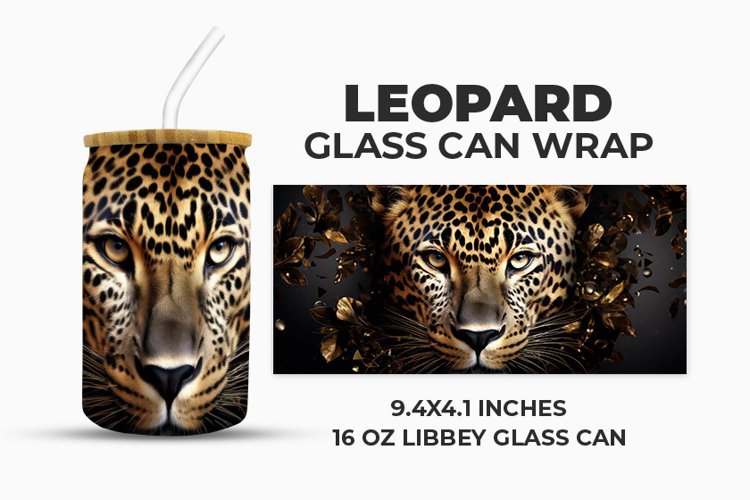 Leopard Glass Can Wrap example image 1