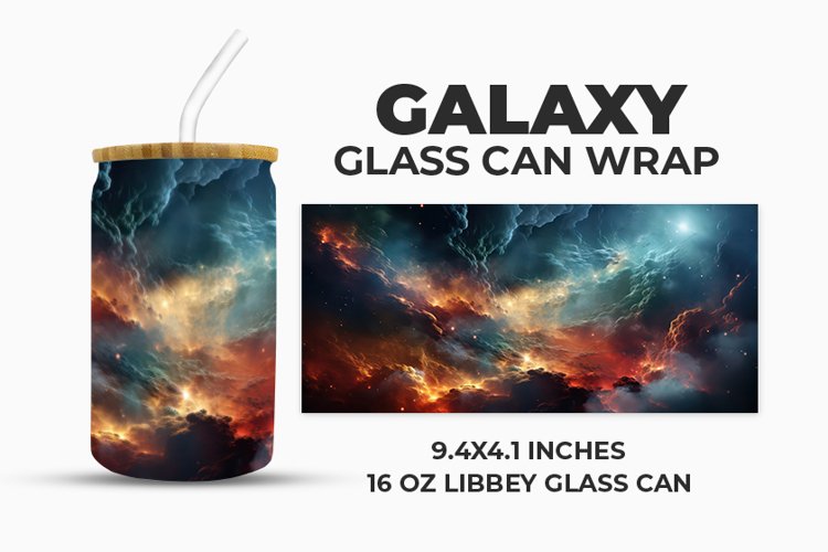Galaxy Glass Can Wrap example image 1