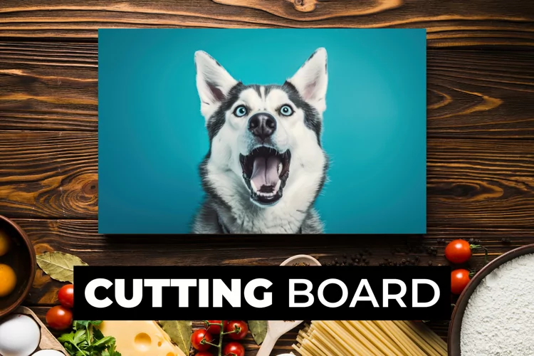 Huskey Dog Cutting Board sublimation