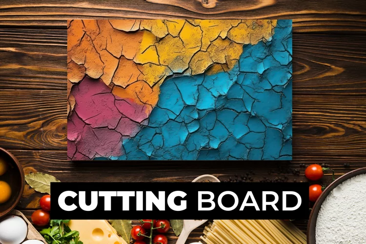 Multicolor Crack Wall Cutting Board sublimation