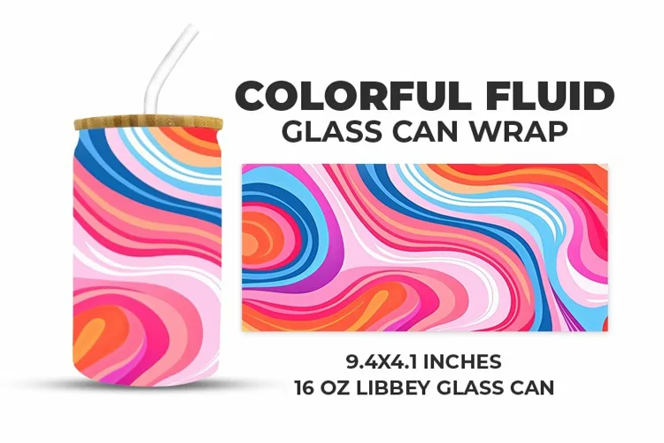Colorful Fluid Glass Can Wrap