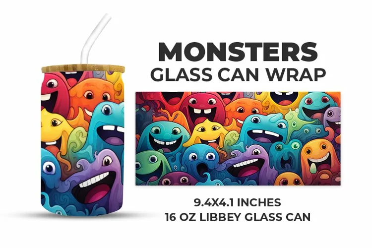 Monsters Glass Can Wrap