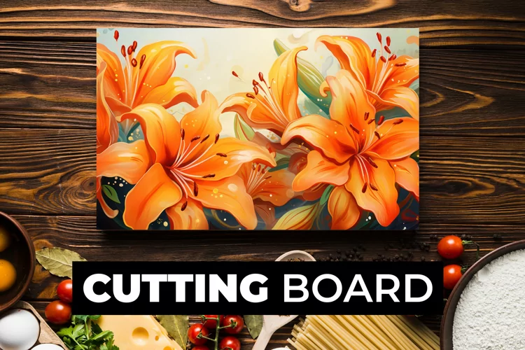 Orange Lily Flower Cutting Board Sublimation