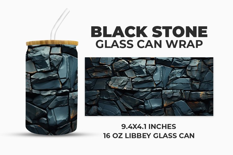 Black Stone Glass Can Wrap example image 1