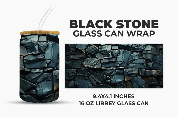 Black Stone Glass Can Wrap
