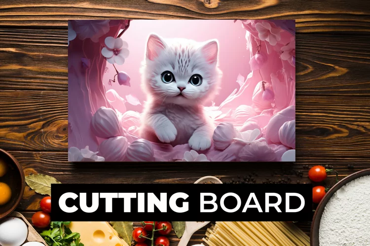 Cute Cat Cutting Board Sublimation