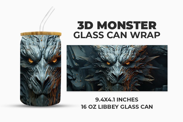 3D Dragon Glass Can Wrap example image 1