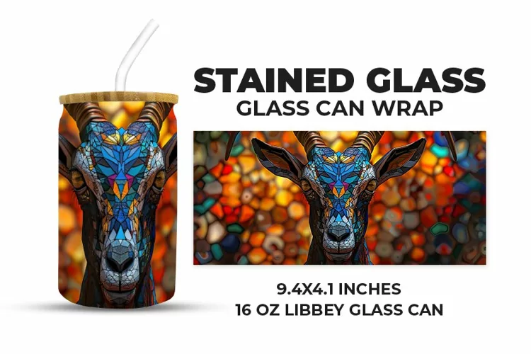 Deer Stained Glass Glass Can Wrap