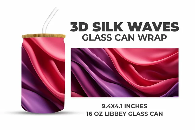 3D Silk Waves Glass Can Wrap